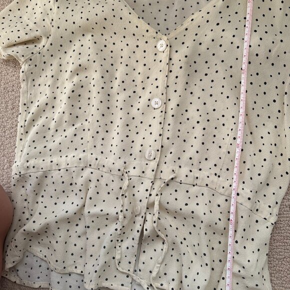 Frank & Oak Yellow Polka Dot Peplum Top - Picture 6 of 6